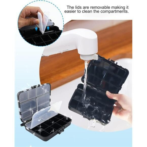 Small Plastic Tackle Box Set of 4 Fishing Organizer Storage Containers with Lids - Picture 6 of 7